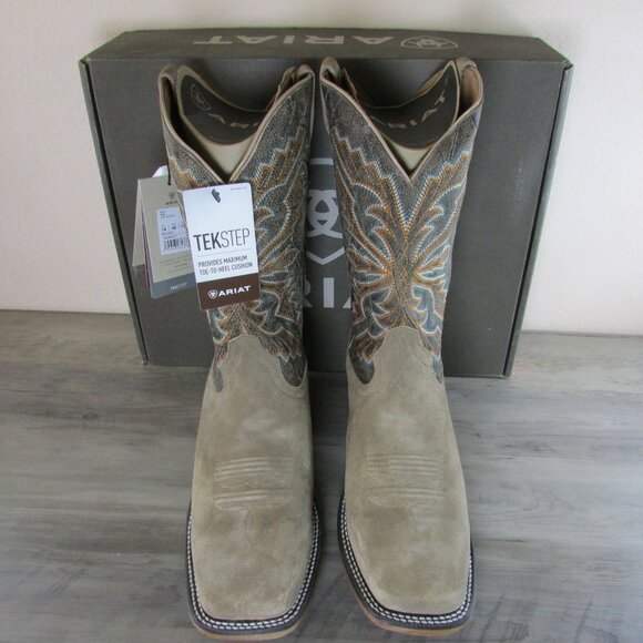 Ariat Men's Sting Wide Square Toe 13" Western Boots - Earth/Alamo Cafe - 1004457 - Picture 2 of 4